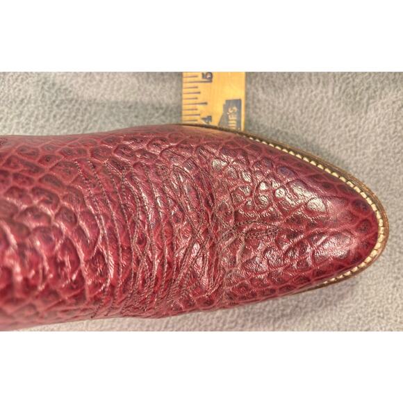 Rudel Genuine Leather Burgundy Croc Embossed Western Ankle Boots Women’s Size 8 - Picture 11 of 11
